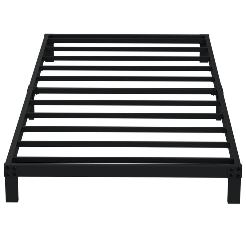 EMODA 6 Inch Twin XL Bed Frames No Box Spring Needed Heavy Duty XL Twin Metal Platform Bed Frame Noise Free Easy Assembly Black