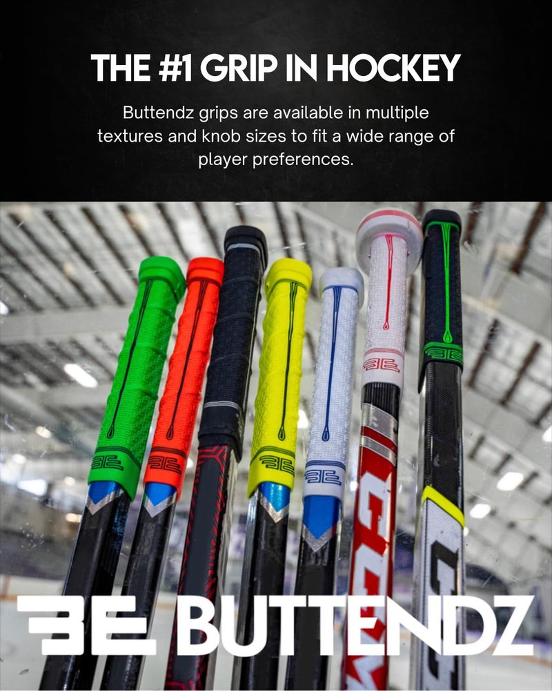 Buttendz Future Rubber Replacement Hockey Grip - Step Down Knob, Two-Tiered Player Knob with Twirl, Fits All Stick Sizes for Superior Control and Puck Feel (Black, Fire Drip) - Image 4