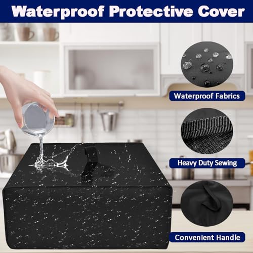NUENSS-ROR Dust Cover for Ninja DZ201 Foodi 8 QT 6-in-1 DualZone 2-Basket Air Fryer, Ninja DZ550​ 10QT 10-in-1 Air Fryer and Ninja DZ401 Foodi 10 QT 6-in-1 Air Fryer, Waterproof Dustproof Airfryer Cover (Black) - Image 5