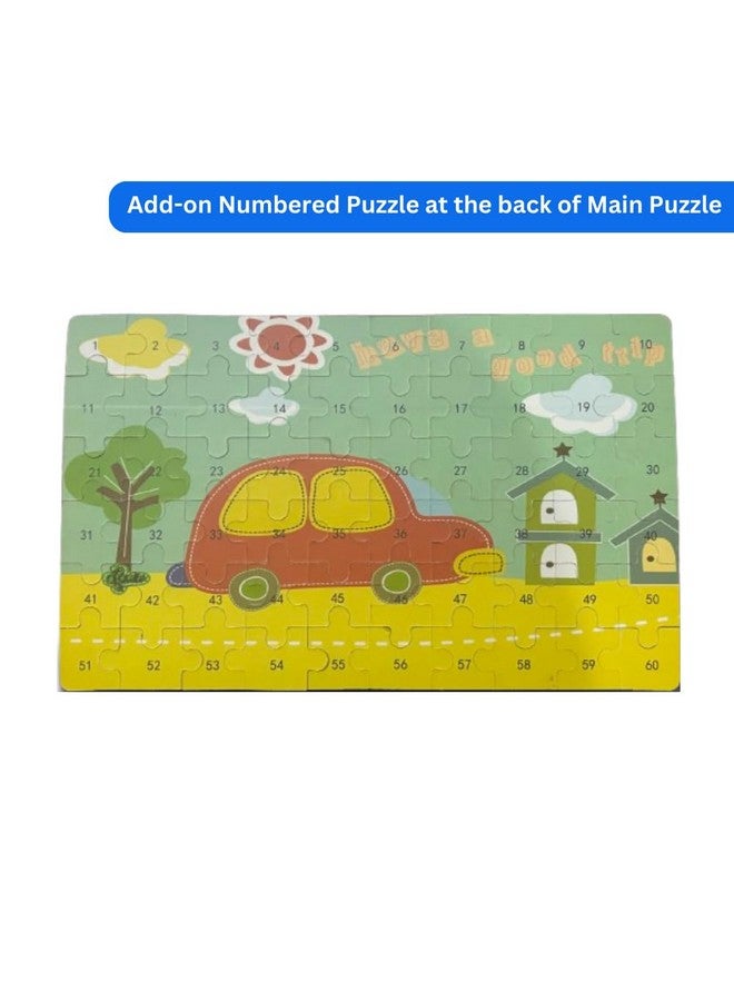 أحجية سفر خشبية ملونة | لعبة ألغاز ممتعة ومناظر طبيعية، 60 قطعة، للأطفال من سن 4 سنوات فما فوق | ألعاب تعليمية للأطفال الصغار، ومرحلة ما قبل المدرسة، وأطفال مونتيسوري (أميرة) - Image 4