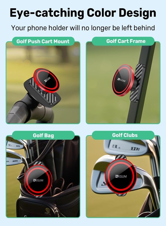 DEGUM Magnetic Golf Cart Phone Holder, Compatible with MagSafe iPhone 17 Pro Max Air 16 15 14 13 12 Series, for GPS & Golf Apps, Fits EZGO, Club Car, Yamaha, and Icon, Golf Cart Accessories (Red) - Image 3