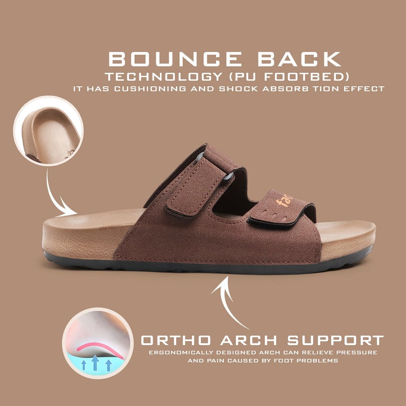 Face Brown Sandals with Arch Support for Men - Image 1