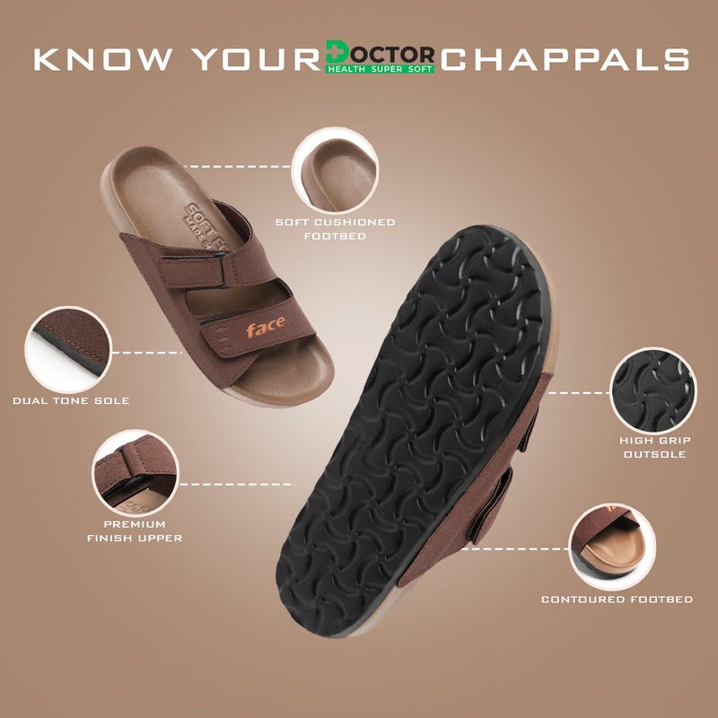 Face Brown Sandals with Arch Support for Men - Image 2