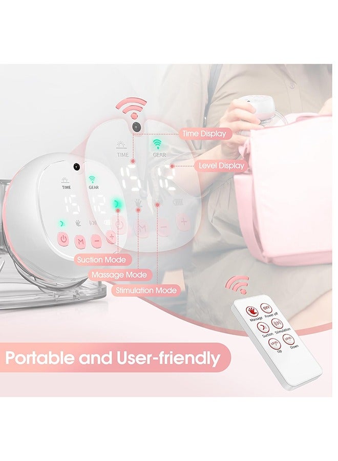 2Pcs Wireless Electric Breast Pump Silicone Pump BPA Free With Remote Control - Image 2