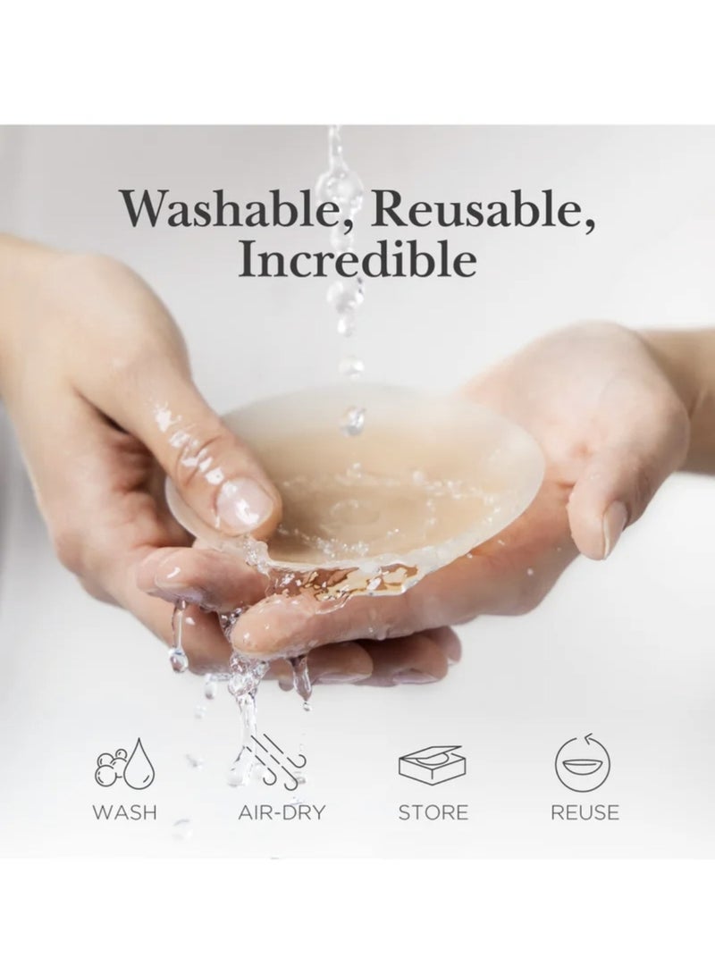 CHU DAI Nipple Cover, Silicone Reusable Pasties, Adhesive Invisible Stickers for Women & Men, Waterproof Ultra Thin Nippleless Covers - Image 2