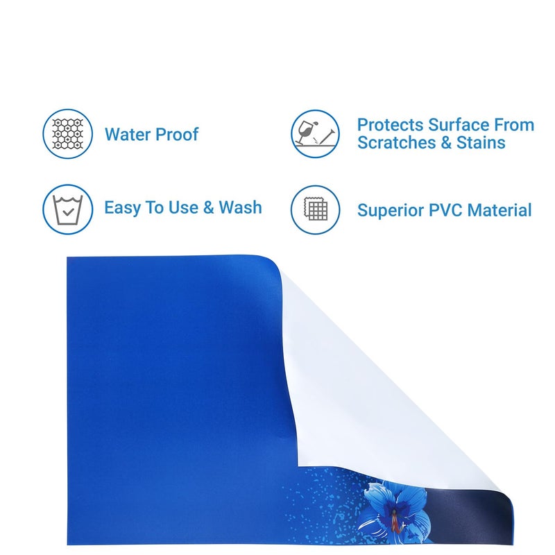 Dakshya Industries Dakshya Industries PVC Printed Pack of 6 Rectangle Shape Placemats Cutwork Design for Kitchen Restaurant Dressing Table Mats and Dining Table Mats - Image 4