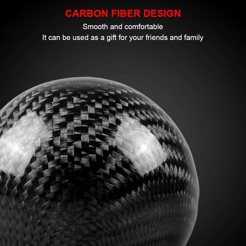 RYANSTAR RACING Carbon Fiber Shift Knob Gear Shifter Knobs with 3 Adapters Round Ball Stick Shifter Level Black - Image 3
