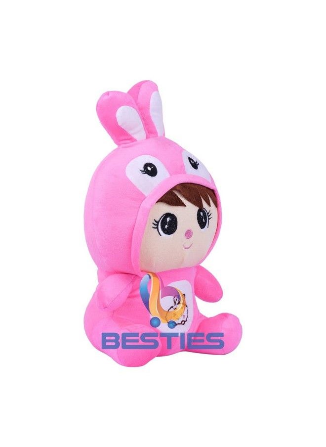 Besties Super Soft Cute Rabbit 40Cm Plush Soft Toy Cute Kids Birthday Animal Baby Boys Girls (Dark Pink)  - Image 3
