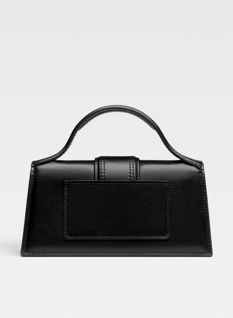 JACQUEMUS The Bambino Flap Bag With Detachable Strap, Women's Hand Bag, Women's Shoulder Bag, Women's Tote Bag, Women's Travel Bag, Glossy-Black-17cm - Image 3