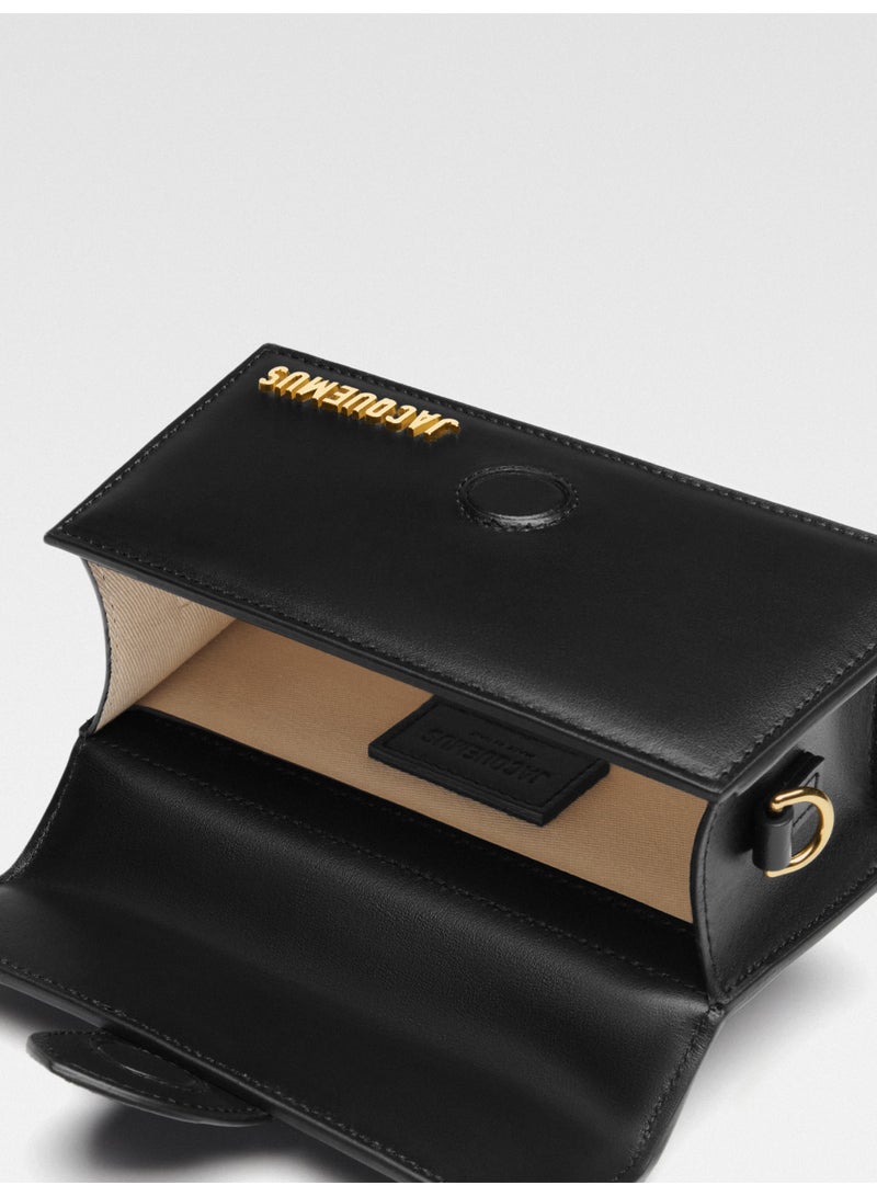 JACQUEMUS The Bambino Flap Bag With Detachable Strap, Women's Hand Bag, Women's Shoulder Bag, Women's Tote Bag, Women's Travel Bag, Glossy-Black-17cm - Image 5