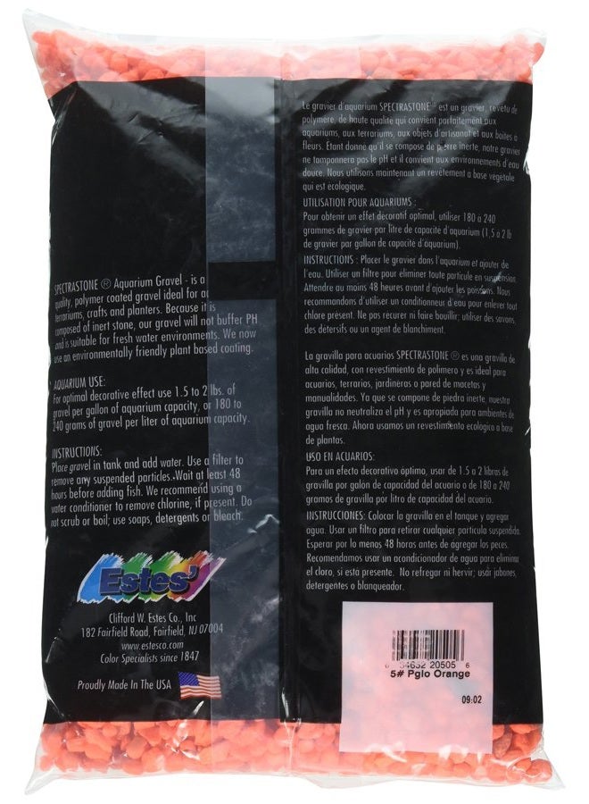 Estes Spectrastone Permaglo Orange Aquarium Gravel for Freshwater Aquariums, 5-Pound Bag - Image 2