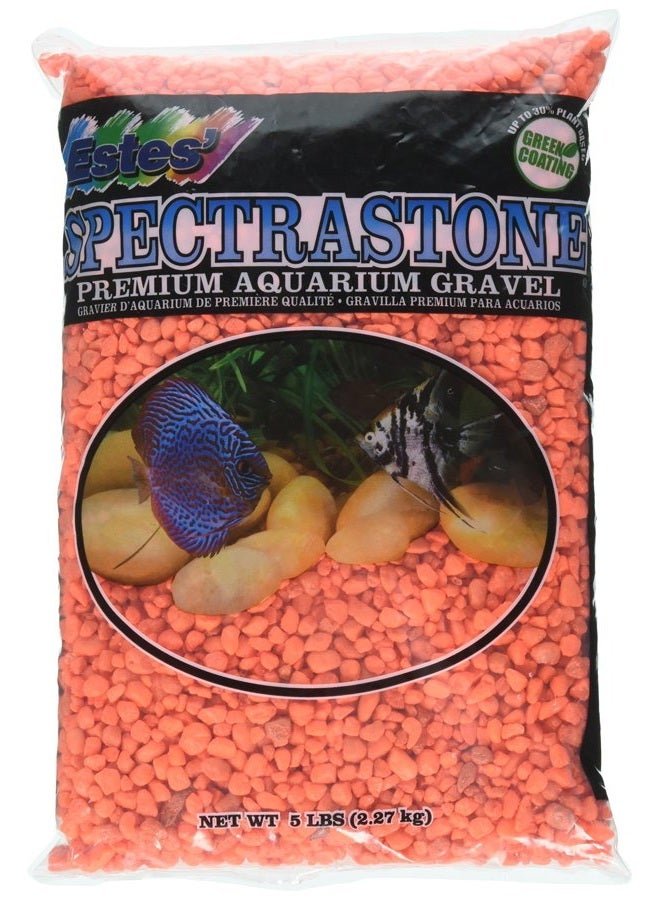 Estes Spectrastone Permaglo Orange Aquarium Gravel for Freshwater Aquariums, 5-Pound Bag - Image 1