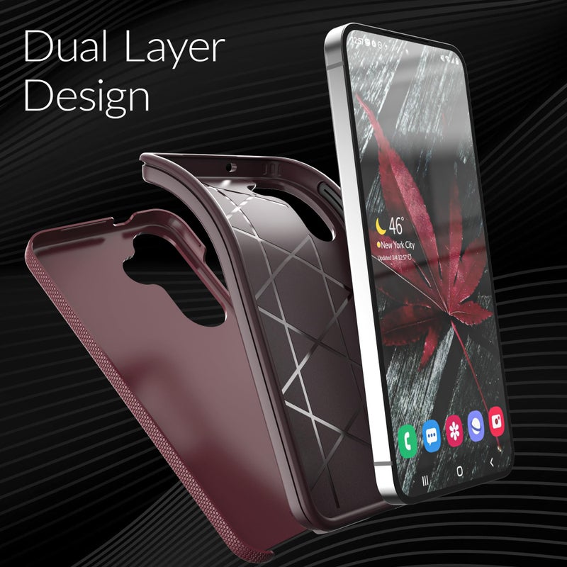 Crave Compatible with Samsung Galaxy S25 Case, Shockproof Protection Dual Layer Case for Samsung Galaxy S25 (6.2 inch) - Berry - Image 4