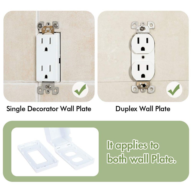 EUDEMON Baby Safety Electrical Outlet Cover Box Childproof Large Plug Cover for Babyproofing Outlets Easy to Install & Use (1 Pack,White) - Image 2
