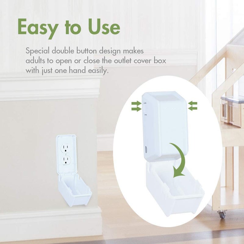 EUDEMON Baby Safety Electrical Outlet Cover Box Childproof Large Plug Cover for Babyproofing Outlets Easy to Install & Use (1 Pack,White) - Image 4
