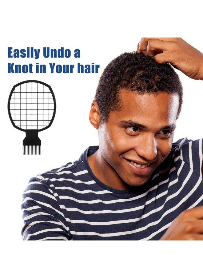 Leinuosen - 2 Pieces Twist Comb Curl Comb Twist Brush Afro Curl Comb Twist Hair Coils Comb Tool For Natural Hair (Black) - Image 1
