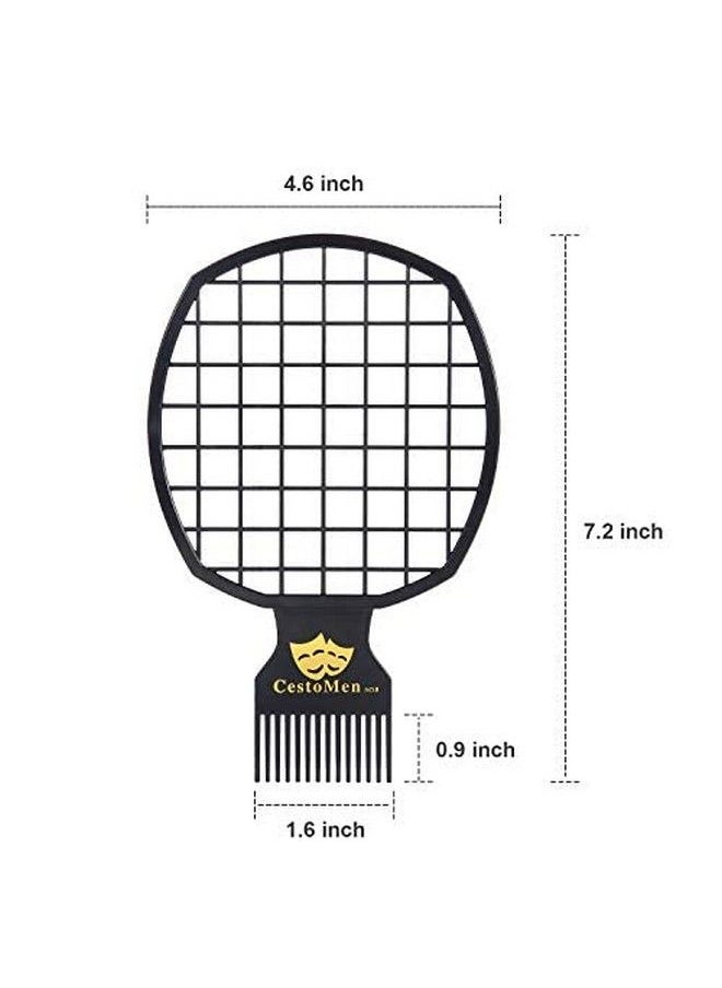 Leinuosen - 2 Pieces Twist Comb Curl Comb Twist Brush Afro Curl Comb Twist Hair Coils Comb Tool For Natural Hair (Black) - Image 1