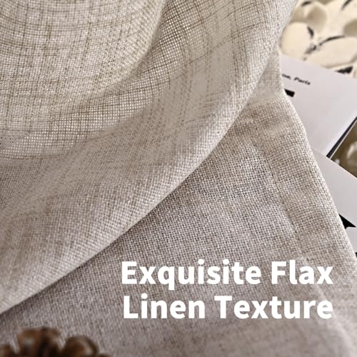 YoungsTex Natural Linen Curtains 72 Inch Long 2 Panels for Living Room, Light Filtering Drapes Textured with Bronze Grommet for Bedroom Country Decorative Burlap, 52 X 72 Inch - Image 4