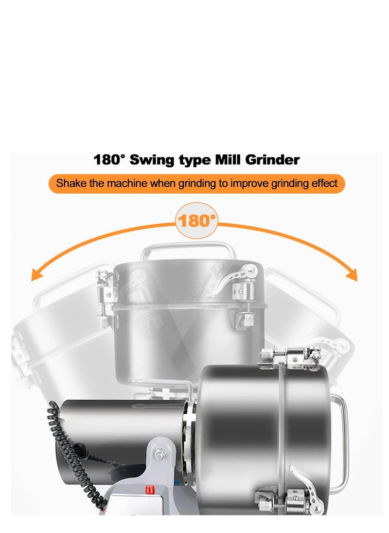 800g Electric Grain Mill Grinder 36000r/min High-Speed Spice Herb 3000W Dry Machine,304 Stainless Steel Grinder, Suitable for Home and Commercial,Low Noise, Durable, Design for Coffee Beans, Dry Corn