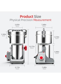 800G Multi-Functional Stainless Steel Grain Grinder, Electric Grain Mill Grinder with Efficient High-Speed Grinding, Low Noise, Durable, Design for Coffee Beans, Dry Corn - pzsku/ZFEA673401238420D80F4Z/45/_/1717578724/5fb65609-81c1-4474-af49-a2651cc5bc53