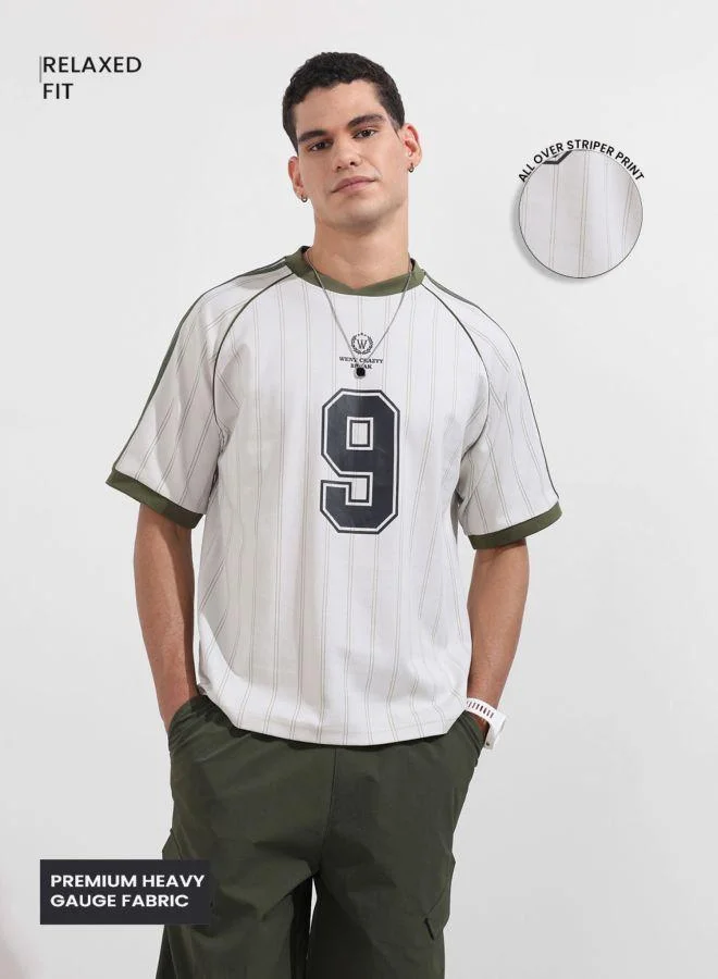 شركة المرآب الهندية Men Relaxed Fit Printed Crew Neck Half Sleeves T-Shirt