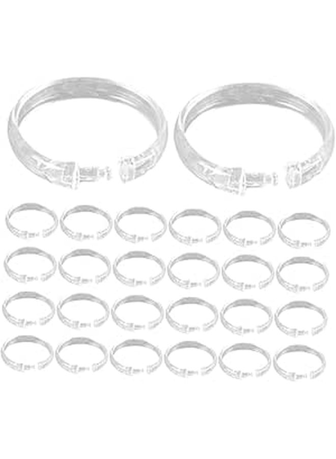 60 Pack Clear Plastic Shower Curtain Rings O Hooks Wear Resistant Easy Clean For Bathroom Rod Home Hotel - Image 1