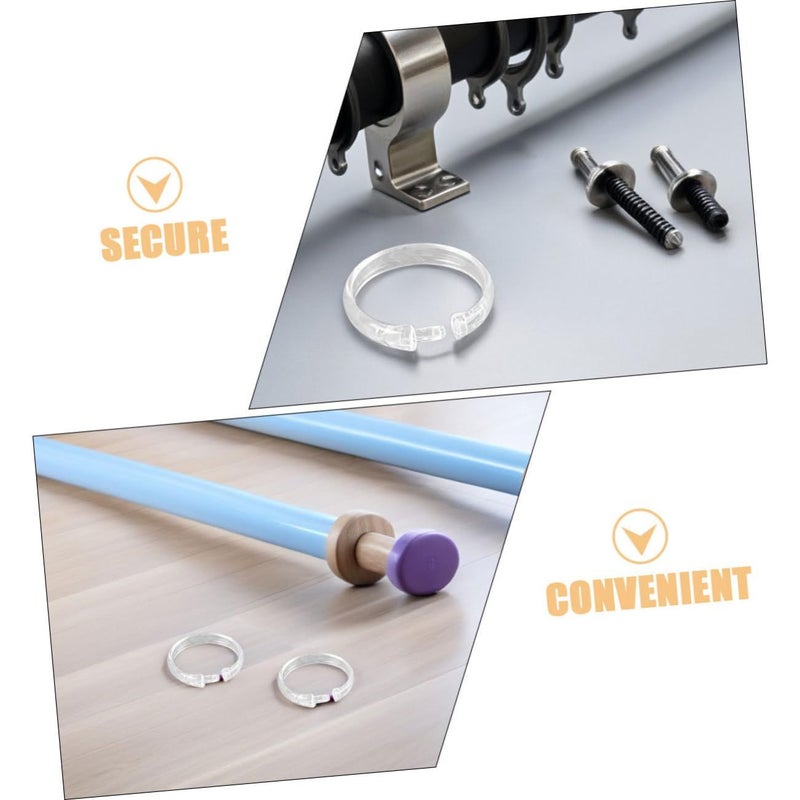 60 Pack Clear Plastic Shower Curtain Rings O Hooks Wear Resistant Easy Clean For Bathroom Rod Home Hotel - Image 4
