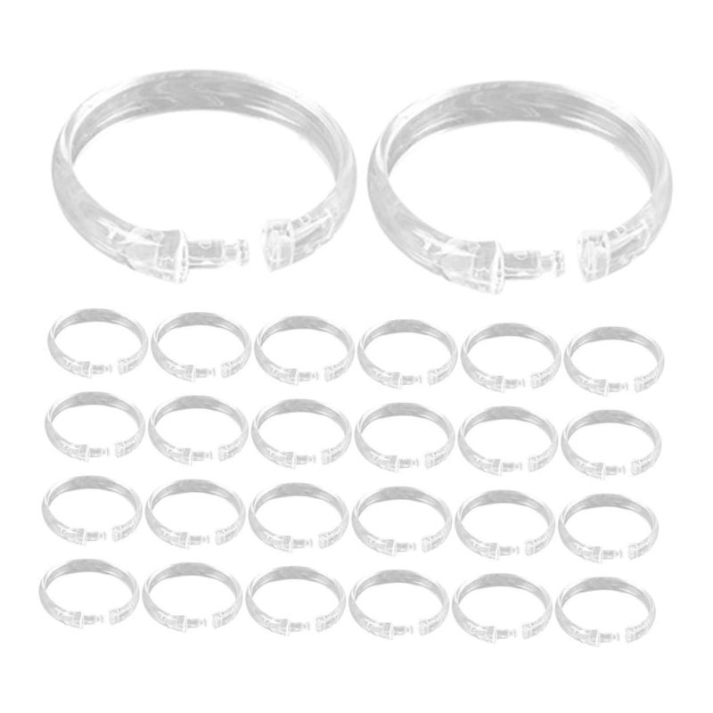 60 Pack Clear Plastic Shower Curtain Rings O Hooks Wear Resistant Easy Clean For Bathroom Rod Home Hotel - Image 2