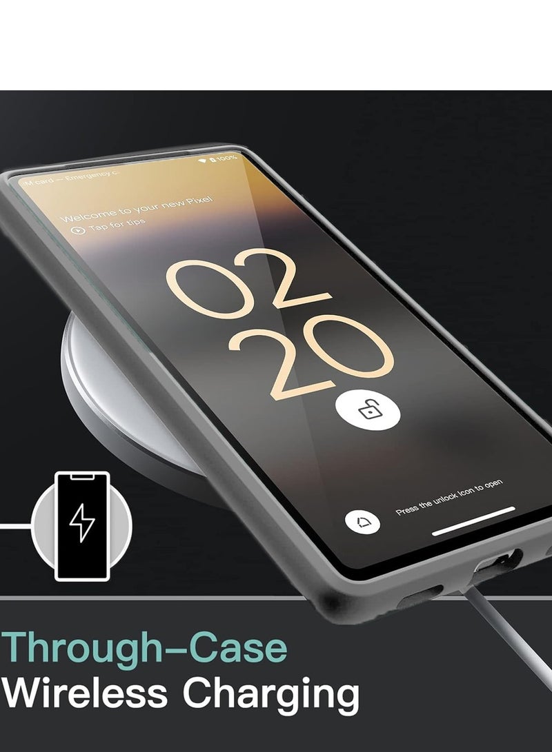 Hybrid Silicone With Translucent Back Protective Lens Sheild Case Cover For Google Pixel 8 Pro 5G 2023 Grey
