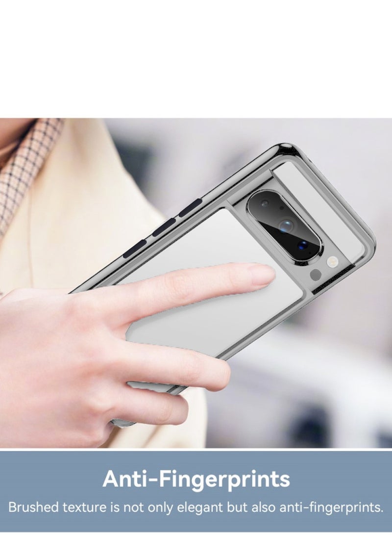 Hybrid Silicone With Translucent Back Protective Lens Sheild Case Cover For Google Pixel 8 Pro 5G 2023 Grey