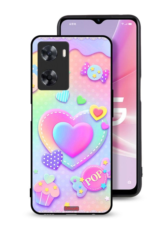 Tolwak Oppo A77s Protective Case Cover Pop Hearts Art - Image 1