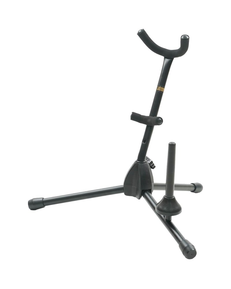 Hamilton Alto/Tenor sax Stand, Black, includes Flute/Clarinet peg - Image 1