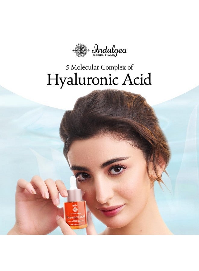 5 Molecular Complex Hyaluronic Acid Lightweight Face Serum For Hydration, Glowing Skin & Fine Lines | Ideal For Women & Men With Dry, Normal & Oily Skin (20Ml)