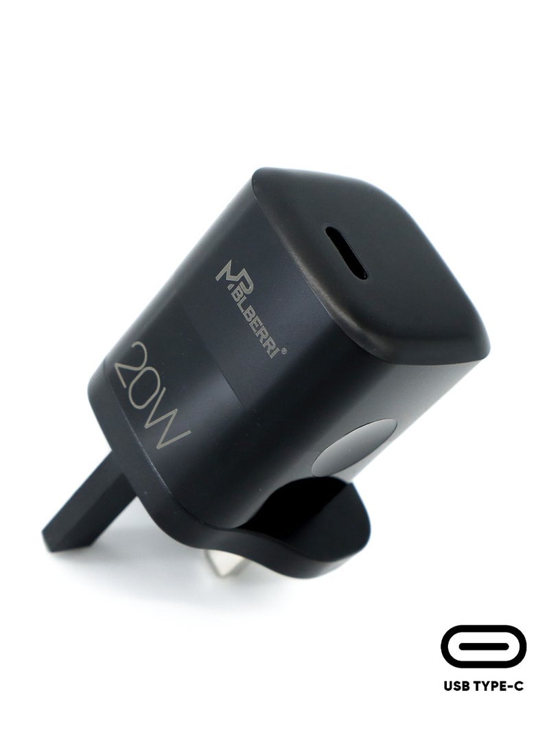 mpBLBERRI 20w USB-C PD Fast Charger | mpBLBERRI BLB-T104  - Image 1