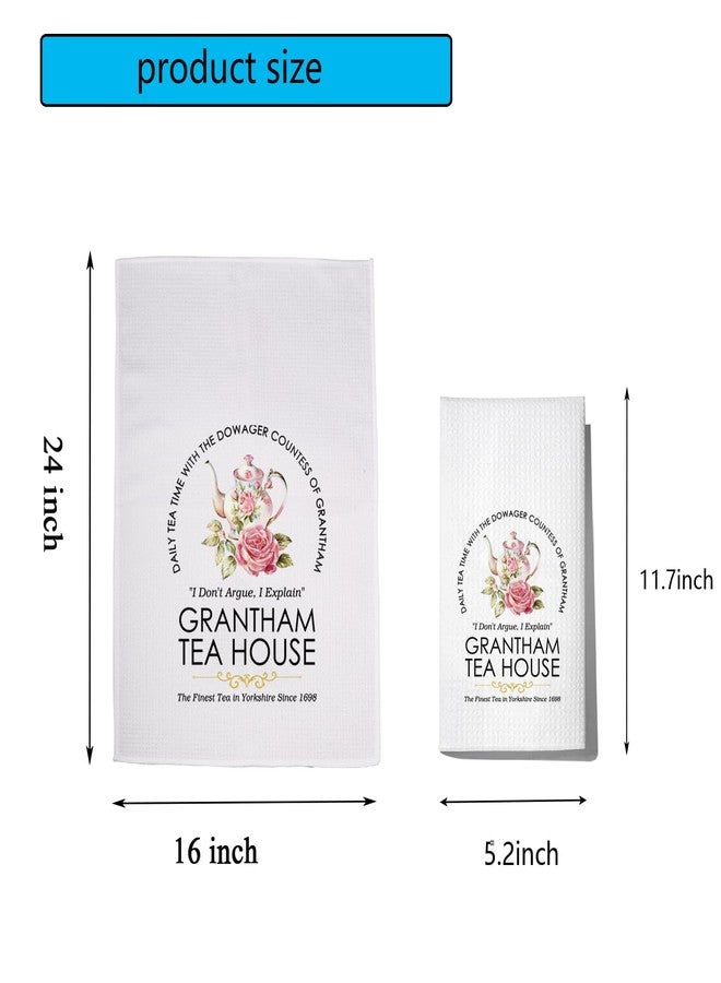 POFULL TV Show Inspired Gift Tea Party Gift Grantham Tea House Kitchen Towel Housewarming Gift - Image 2
