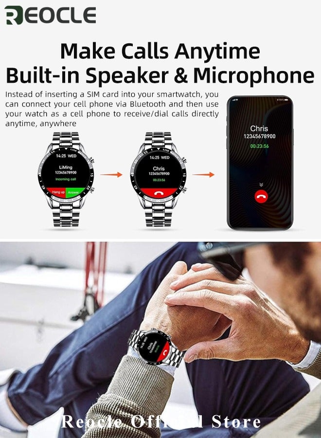 REOCLE Men's Smart Watch with Blood Pressure Sleep Monitor & IPX7 Waterproof & HD Large Screen & Multi-sport Mode & Full Touch Screen Fitness Tracker  - Image 4