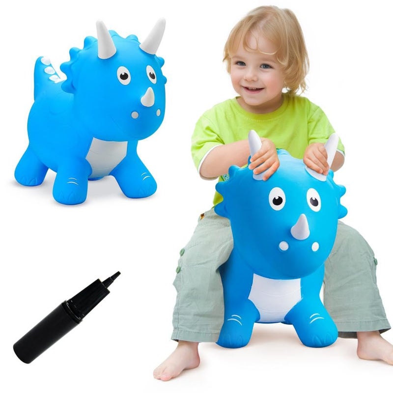 VangeBow Dinosaur Bouncy Horse for Toddlers 3 Inflatable Ride On Bouncy Animal Hopper Toys for 3 4 5 Year Old Girl Boy Kid First Birthday Gift Outdoor Indoor Soft Play EquipmentPump Included - Image 3