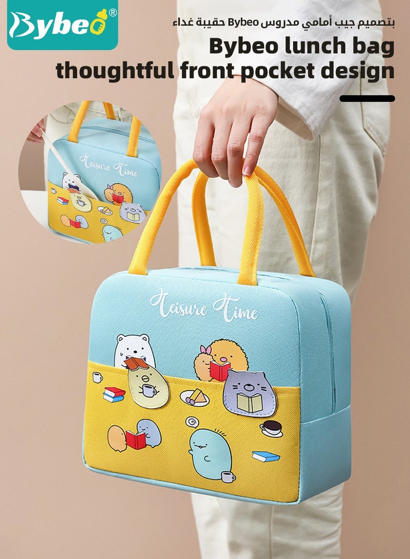 Bybeo Stainless Steel Kids Bento Box with Lunch Bag, Insulated Lunch Boxs to School, Food Containers with 2 Compartments, BPA Free, Microwave & Dishwasher Safe - Image 4