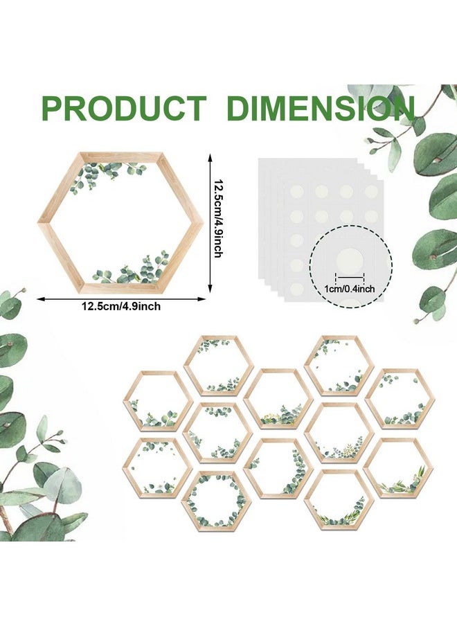 Junkin - 60 Pcs Simply Boho Hexagons Cutouts Hexagon Cutout Simply Boho Classroom Decor Assorted Greenery And Wood Grain 6 Sided Bulletin Board Decorations For Classroom Home Bulletin Board - Image 1