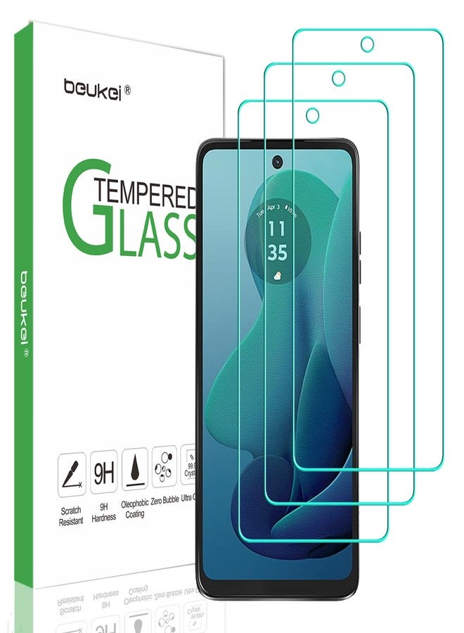 beukei (3 Pack) Designed for Motorola Moto G 5G (2024) Screen Protector Tempered Glass,Touch Sensitive,Case Friendly, 9H Hardness - Image 1
