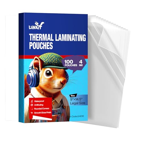 Uinkit 100Pack Legal Size Laminating Pouches, 8.5x14 Inches, 4Mil Thick - Bubble-Free, Crystal Clear Thermal Laminating Sheets for Documents, Menus, Certificates & School/Office Use - Image 1