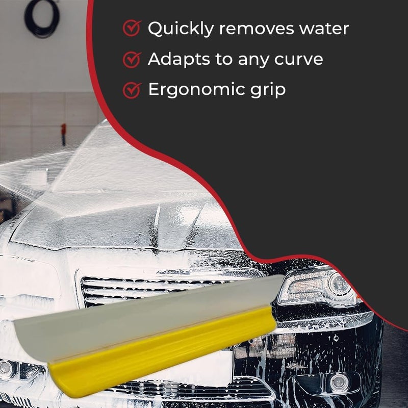 HITECH 14” Silicone Water Blade Car Drying Squeegee – Streak-Free, Fast-Drying, Scratch-Free Car Wash Tool - Image 4