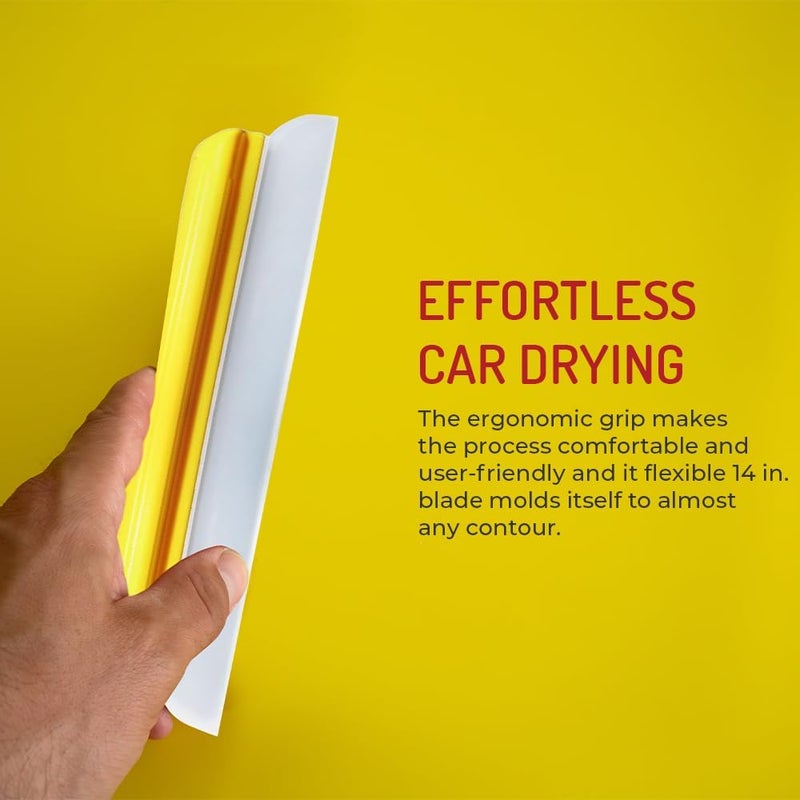 HITECH 14” Silicone Water Blade Car Drying Squeegee – Streak-Free, Fast-Drying, Scratch-Free Car Wash Tool - Image 5