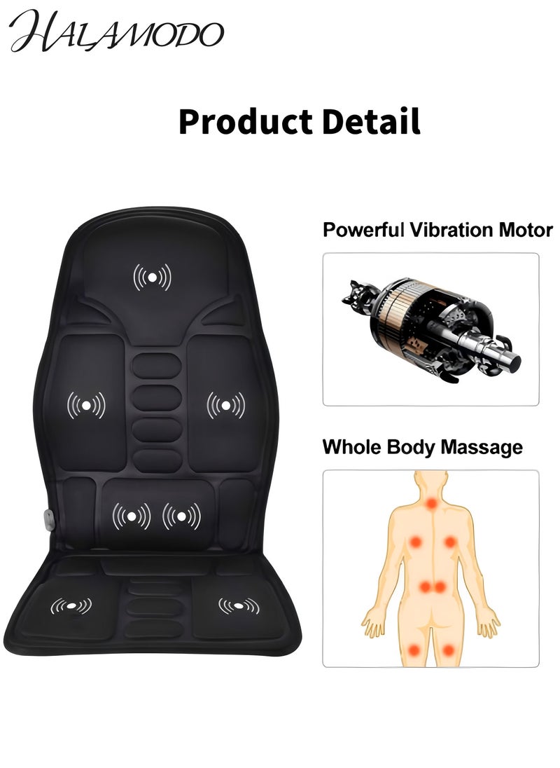 هالامودو وسادة كرسي تدليك الظهر ووسادة تدليك الجسم مع جهاز تدليك اهتزازي عميق للأنسجة مع 5 رؤوس تدليك لتخفيف التوتر والتعب للسيارة والمنزل والمكتب - Image 1