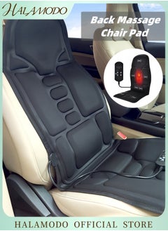 Back Massage Chair Pad Body Massage Cushion with Heat Deep Tissue Vibration Massager with 5 Massage Heads to Release Stress & Fatigue for Car & Home & Office