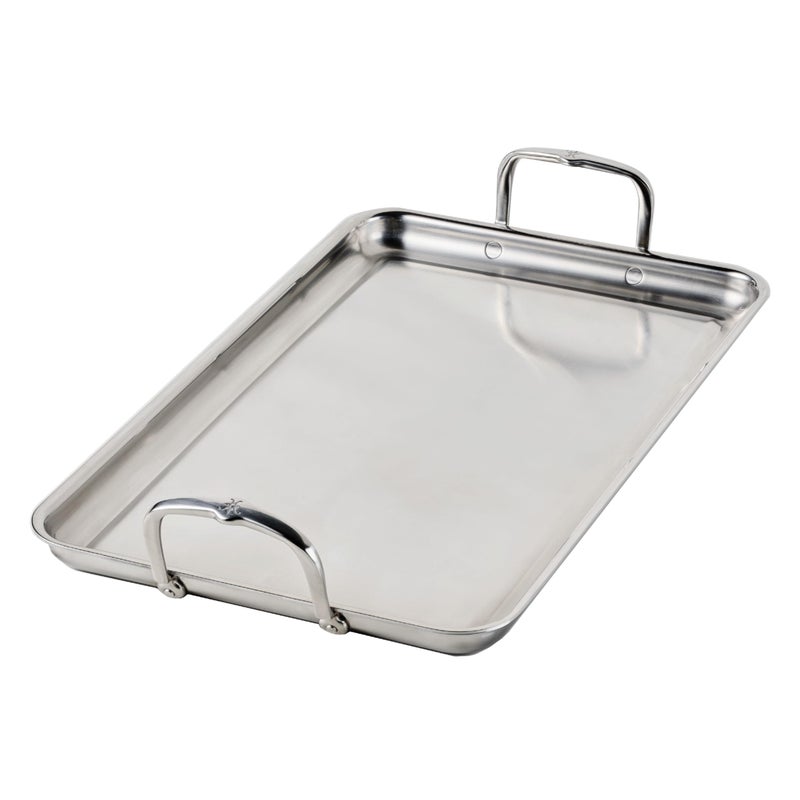 Hestan Provisions TriPly Stainless Steel Double Burner Griddle 21x13Inch with Drip Drain Induction Compatible - Image 2