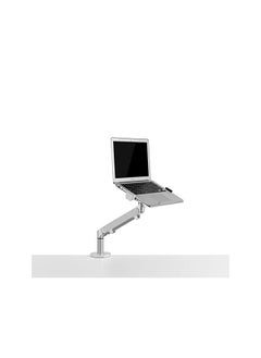upergo OZ-1S Aluminum 2 in 1 Monitor Arm, Laptop Stand And Mount For Gaming And Office Use, 17" - 32", Each Arm upto 6 KG - Silver  - Image 2