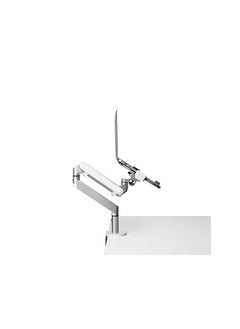 upergo OZ-1S Aluminum 2 in 1 Monitor Arm, Laptop Stand And Mount For Gaming And Office Use, 17" - 32", Each Arm upto 6 KG - Silver  - Image 5