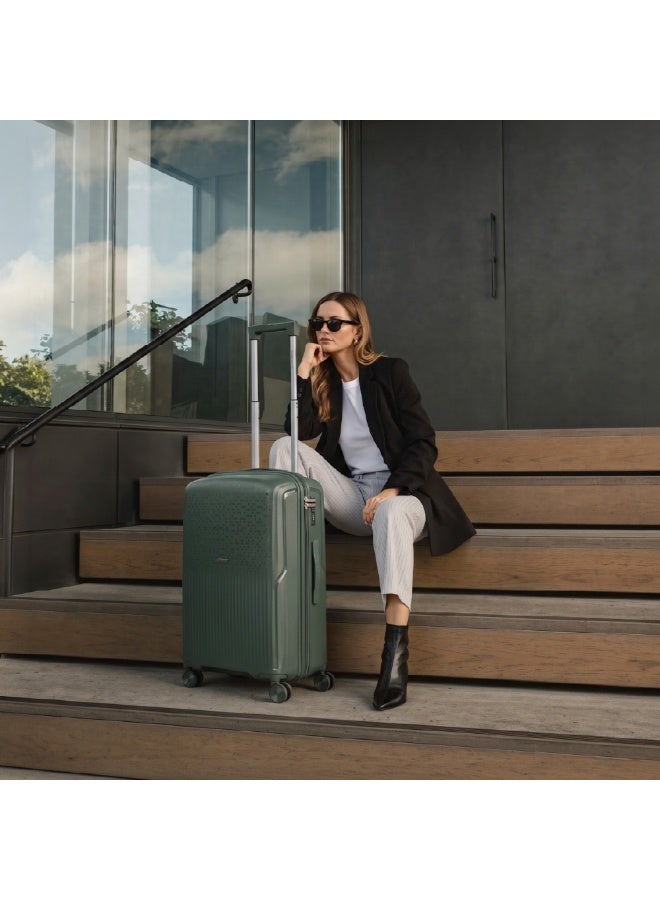 Eagle Express Neon X 4 Piece Luggage Set 14/20/24/28 Inch Deep Green, PP Hard Shell Trolley Suitcase Set with Lightweight Design, Scratch Resistant Travel Luggage, Cabin & Check-In Bags with Spinner Wheels, Secure Lock System and 2 Year Warranty - Image 2