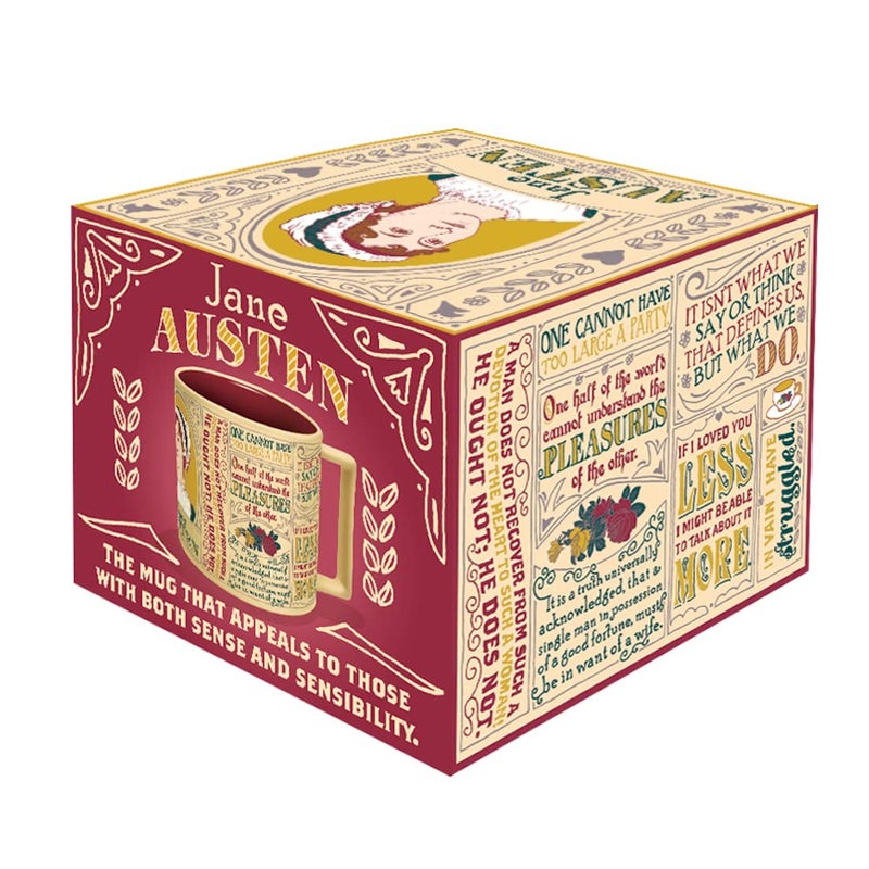 The Unemployed Philosophers Guild كوب القهوة من نقابة الفلاسفة العاطلين - اقتباسات وصور مشهورة لجين أوستن، يأتي في علبة هدايا ممتعة، 14 أونصة - Image 2